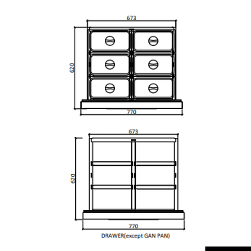 FED-X Chef Base Refrigeratied Drawer Bench 450L - XCB-72 - Image 3