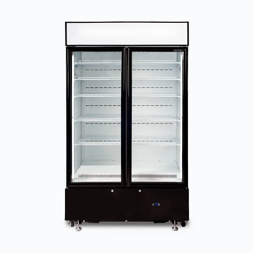 Bromic GM0900LBECO Upright Display Fridge - 885L, 2 Doors, Flat Glass, Black - Image 3