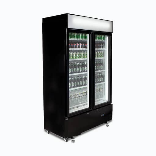 Bromic GM0900LBECO Upright Display Fridge - 885L, 2 Doors, Flat Glass, Black - Image 4