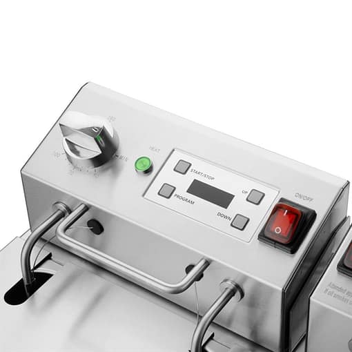 Apuro Double Electric Fryer with Timer - 5Ltr - 2x2.8kW - Image 2