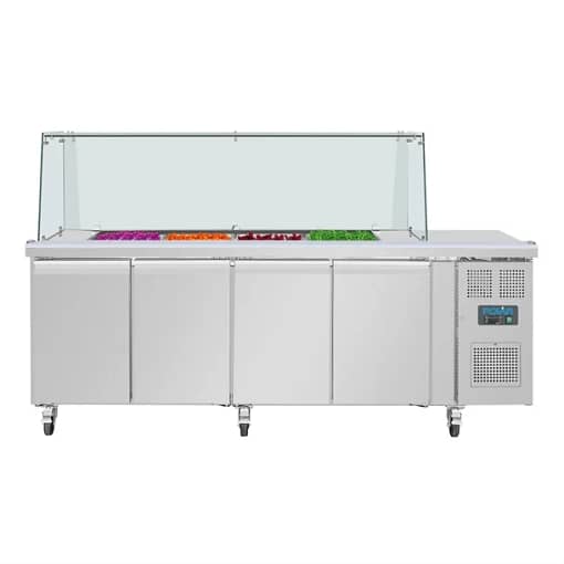 Polar UA019-A 4-Door GN Saladette Counter – Square Sneeze Guard, 476L - Image 11