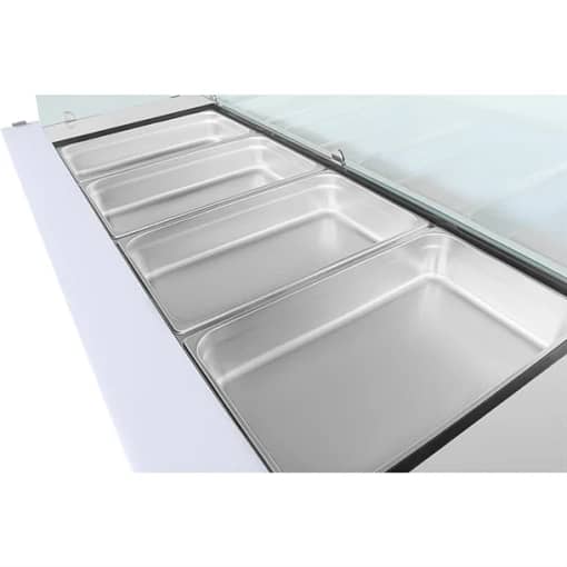 Polar UA019-A 4-Door GN Saladette Counter – Square Sneeze Guard, 476L - Image 2