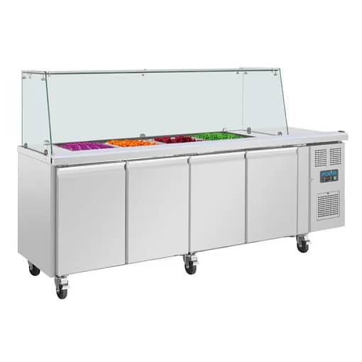 Polar UA019-A 4-Door GN Saladette Counter – Square Sneeze Guard, 476L - Image 5