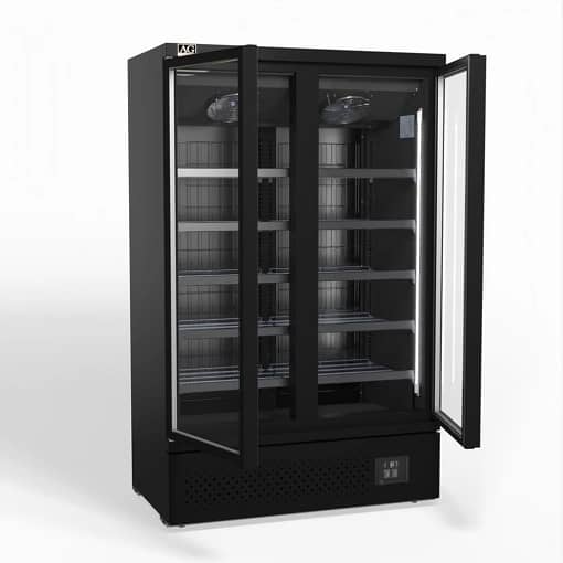 AG CSB1000 Black Supermarket Two Glass Doors Upright Display Fridge - 1000 Litre - Image 2