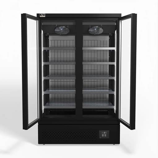 AG CSB1000 Black Supermarket Two Glass Doors Upright Display Fridge - 1000 Litre - Image 3