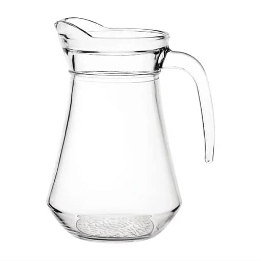Olympia Glass Jugs 1Ltr - Pack of 6 for Commercial and Professional Use.