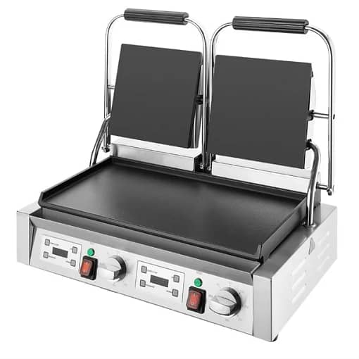Apuro CU610-A Double Contact Grill - 2.9kW | Flat Cast Iron Plates | Digital Timer