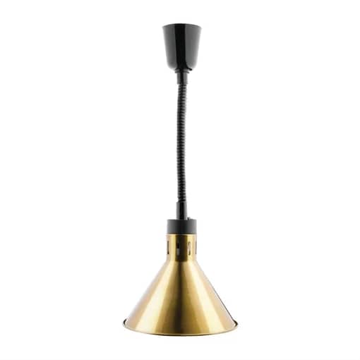 Apuro DY465-A Retractable Conical Gold Heat Shade – 250W Commercial Food Warmer
