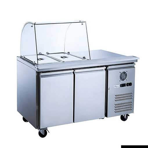 alt="FED-X XTHP2100SALGC Salad Prep Fridge - Curved Glass Top"