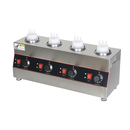 Kitchen Knock 4-Head Electric Sauce Warmer with Bottles 621604
