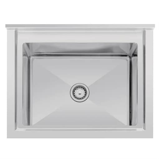Vogue HC910 Deep Pot Sink 770×600mm – 100L, 90mm Drain, Splashback - Image 2