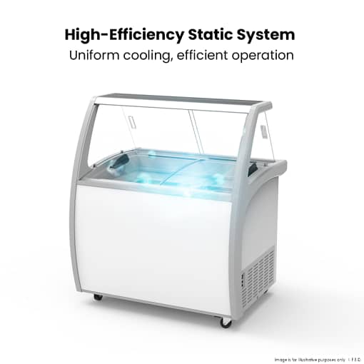 Thermaster SD-325P Gelato Display Freezer | 325L | 6 x 5L Pans | Curved Glass - Image 7