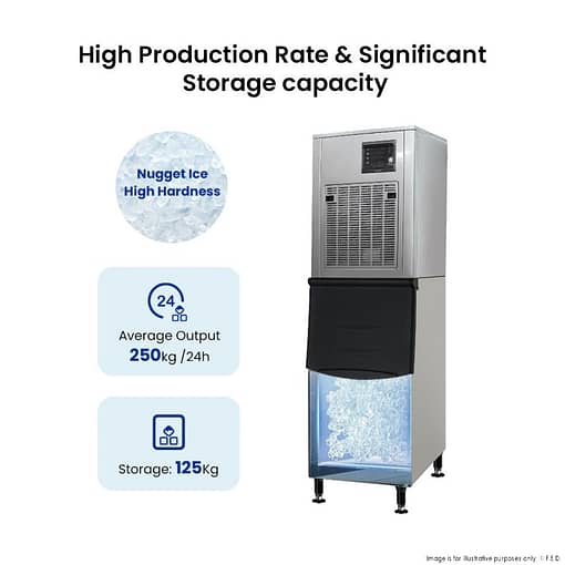 Blizzard SN-258N Nugget Ice Maker – 250Kg/Day, 125Kg Storage, Stainless Steel - Image 5