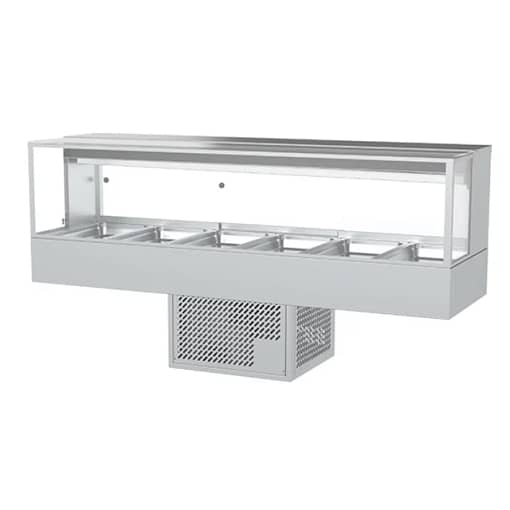 Woodson WR.CFSQ26 Cold Food Display – 6 Module Square Glass Showcase