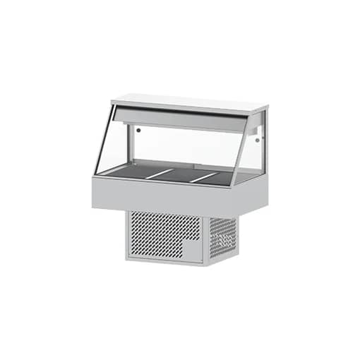 Image of Woodson WR.CFS23 Cold Food Display – 3 Bay Straight Glass Fridge | KW Commercial Kitchen Woodson WR.CFS23 3 Bay Cold Food Display Cabinet