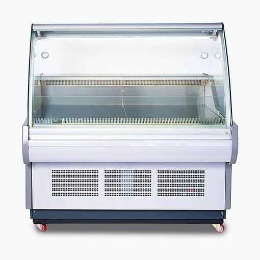 Bromic DD1250CG-NR Curved Glass Deli Display Fridge with 351L Capacity, LED Lighting & Hydraulic Lift Glass