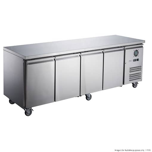 FED-X XUB6C22S4V Four Door Stainless Bench Fridge – 449L, Fan Forced, R290 - Image 7