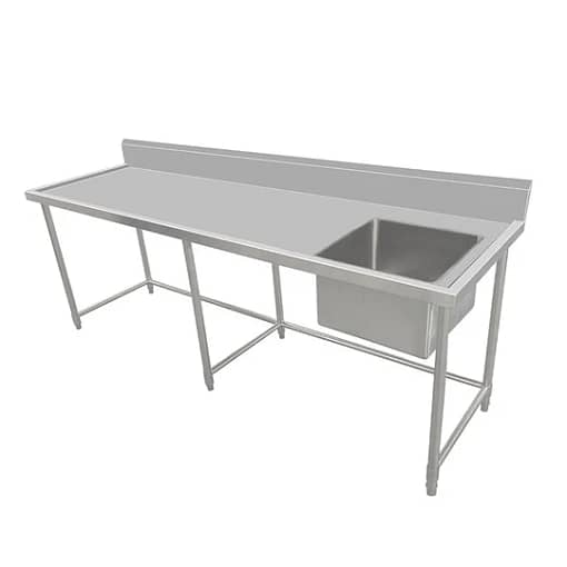 Kitchen Knock 631125 Stainless Steel Single Sink Bench 2400x700mm – Ideal for Commercial Kitchens