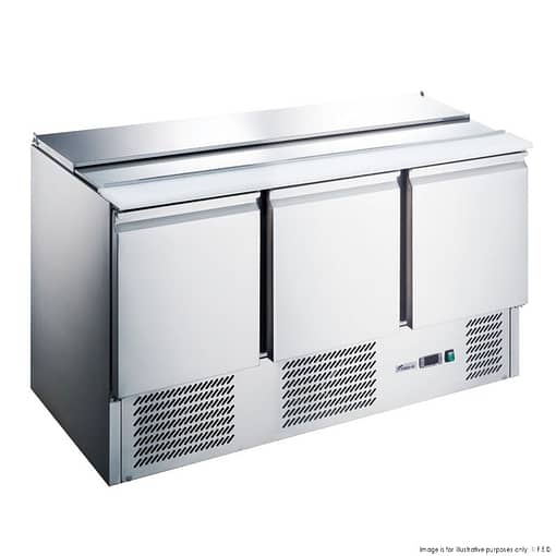 FED-X XGNS1300S Three Door Salad & Pizza Prep Fridge – 368L, R290, Digital Control - Image 5