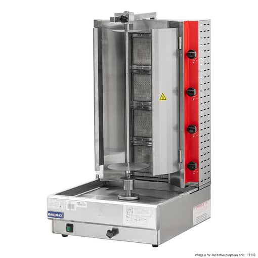 GasMax KB-4LPG Semi-Automatic 4 Burner Kebab Machine – LPG, 45kg, Stainless Steel - Image 2