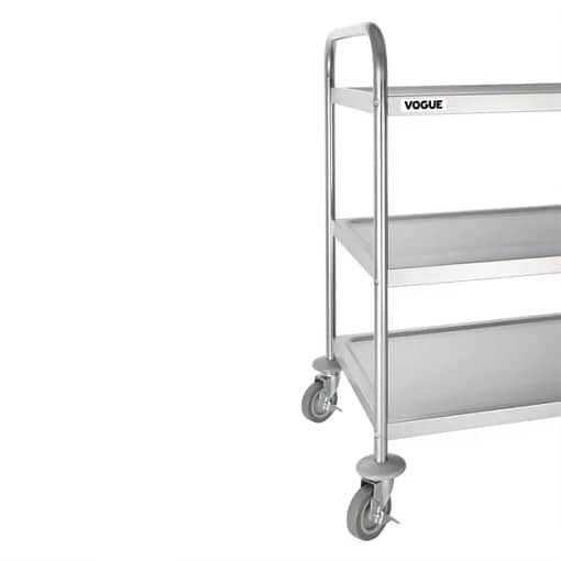 Vogue F995 3 Tier Clearing Trolley – Large Stainless Steel, 128kg Capacity - Image 4