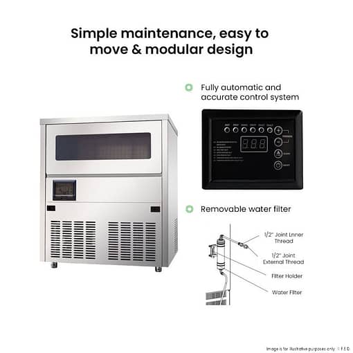 Blizzard SN-81B Under Bench Ice Maker – 80kg Output, Air Cooled - Image 5