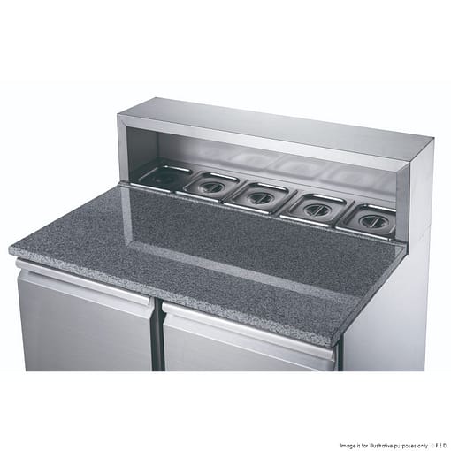FED-X XGNS900E Two Door Salad Prep Fridge – 240L, Marble Top, R600a - Image 4