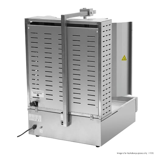 GasMax KB-3 Semi-Automatic 3 Burner Kebab Machine – NG, 29kg, Stainless Steel - Image 3