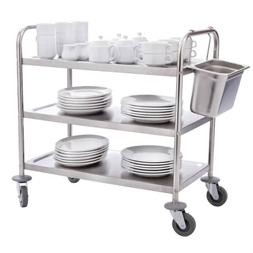 Vogue F995 3 Tier Clearing Trolley – Large Stainless Steel, 128kg Capacity - Image 8