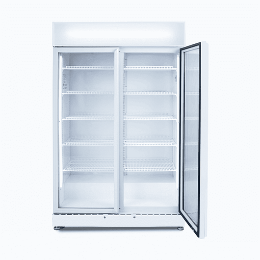 Bromic GM0900LWECO Upright Display Fridge – 885L, 2 Doors, Flat Glass, White - Image 2
