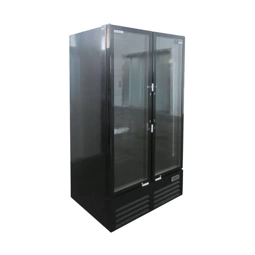 AG DF810B 810L Upright Display Fridge – Double Glass Door, LED, Black Finish