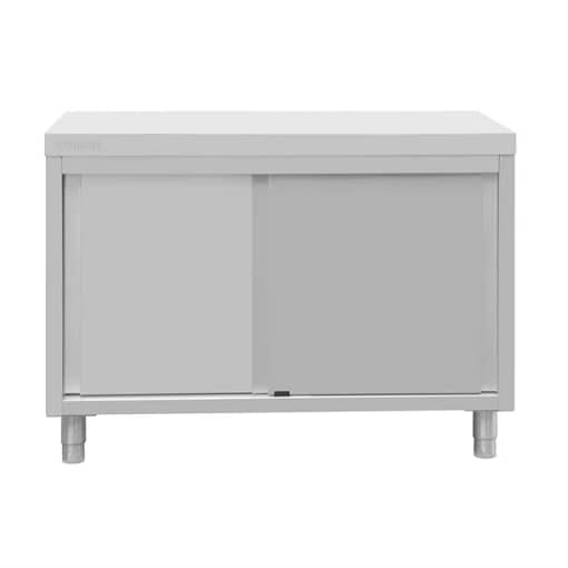 Vogue FU585 Stainless Steel Floor Cupboard – 900x1200x600mm with Sliding Doors - Image 3