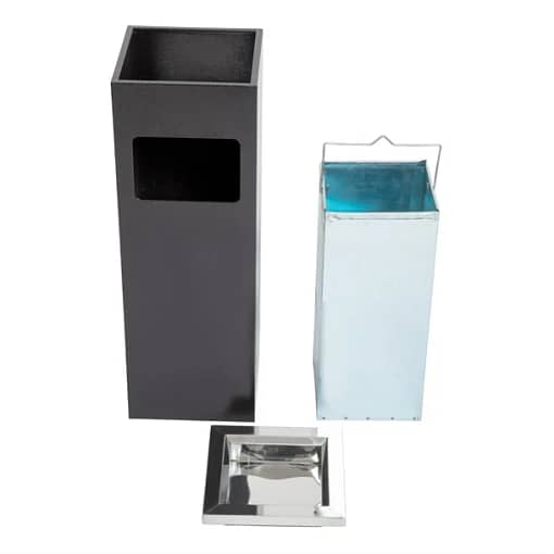 Bolero Y812 Square Cigarette Bin – 600×200×200mm, 10L, Stainless Steel - Image 3