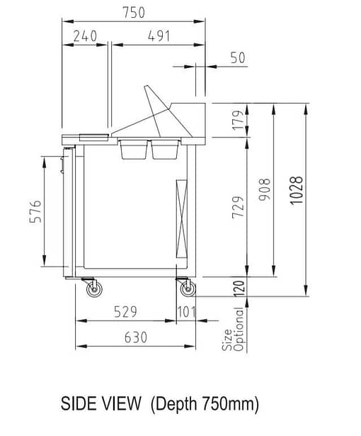 Turbo Air KHR15-2(HC) - 2 Door Salad Prep Table Refrigerator 1500mm - Image 3