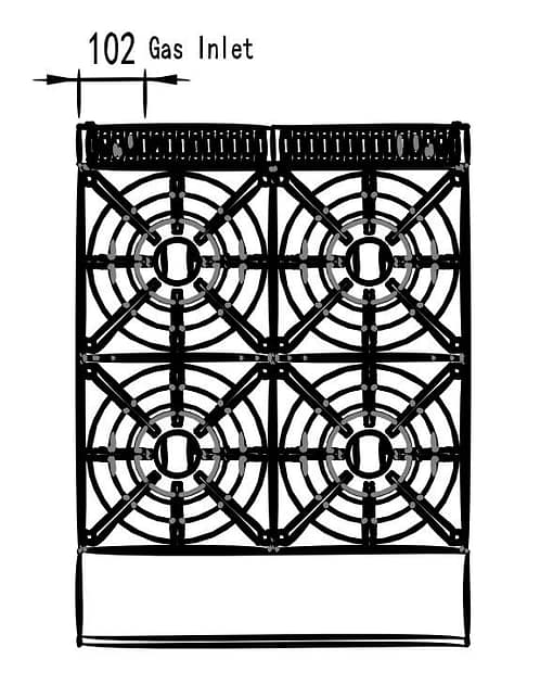 CookRite AT80G4B-C-LPG 800 Series Open 4 Burner Cooktop - Image 4