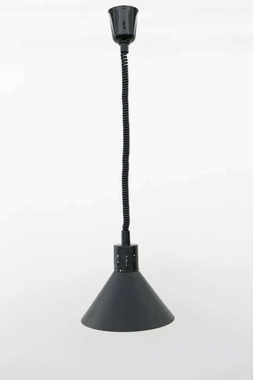 Anvil Venus Matte Black Heat Lamp with Adjustable Height for Commercial Kitchens