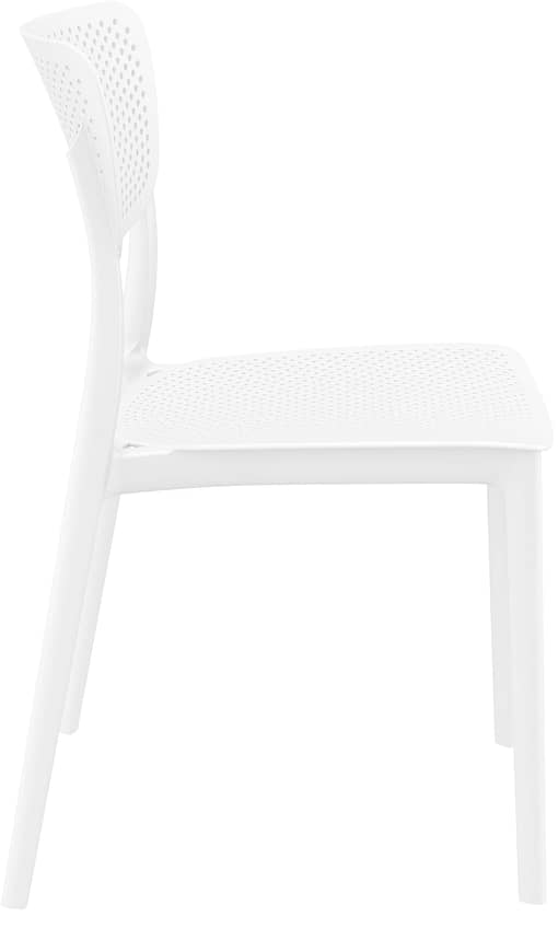 Commercial Grade White Lucy Chair - Heavy Duty One-Piece Chair by Siesta, Turkey - Image 4