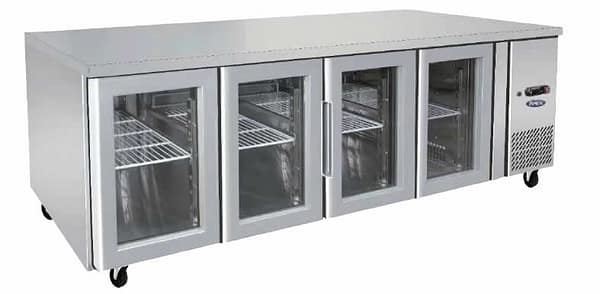 Atosa EPF3741 Four-Door Glass Cooling Fridge Table - 2230mm