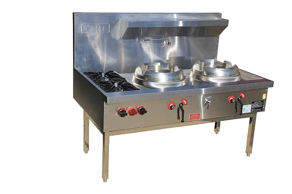 Time Commercial Gas Double wok with Two Burner Cooktop CWS-T2B2