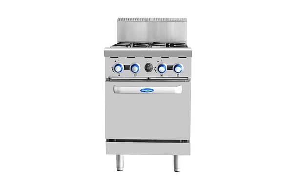Cookrite Commercial Gas Cooktop - 4 Burners with Oven LPG AT80G4B-O-LPG