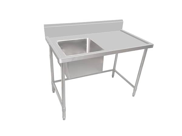 Kitchen Knock 900x700mm Stainless Steel Single Sink Bench - Left