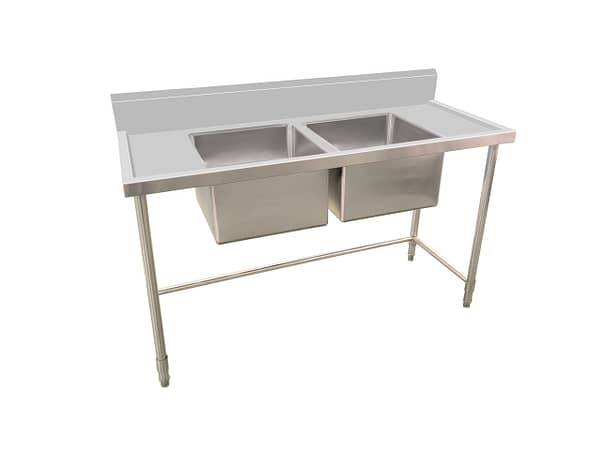 Kitchen Knock Full Stainless Steel Double Sink Bench – 1500x700mm