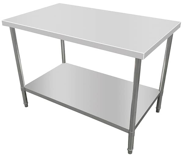 Kitchen Knock Flat Stainless Steel Work Bench with Timber Layer 600x600mm