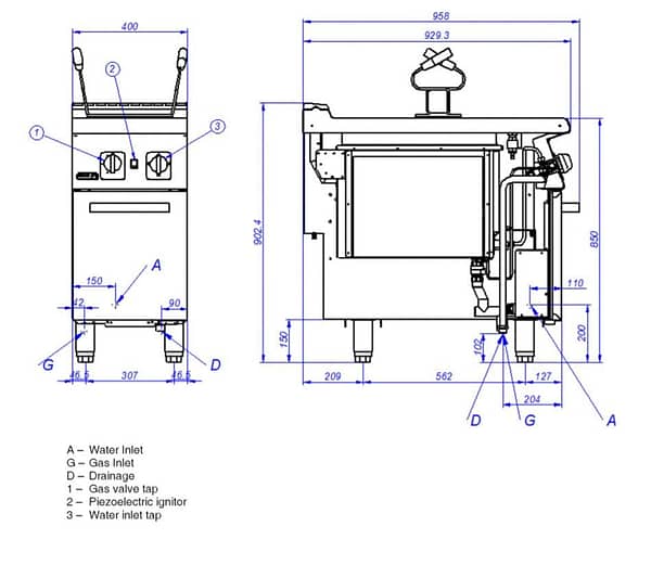 Fagor 900 series NG pasta cooker CPG9-05 - Image 2