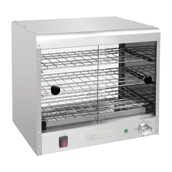 Apuro Pie Warmer – Holds 30 Pies, Commercial Countertop Display (DC858-A)