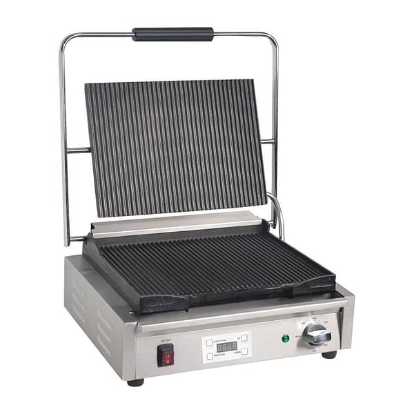 Apuro Large Contact Grill Ribbed Plates with Timer (FC380-A)