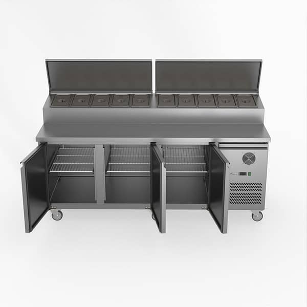 FED-X XSS8C20S3V Three Door Sandwich Prep Fridge – 580L, GN-Compatible, Fan-Forced - Image 2