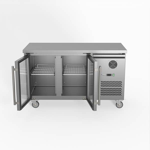 FED-X Two Glass Door Bench Fridge Stainless Steel - XUB6C13G2V - Image 2