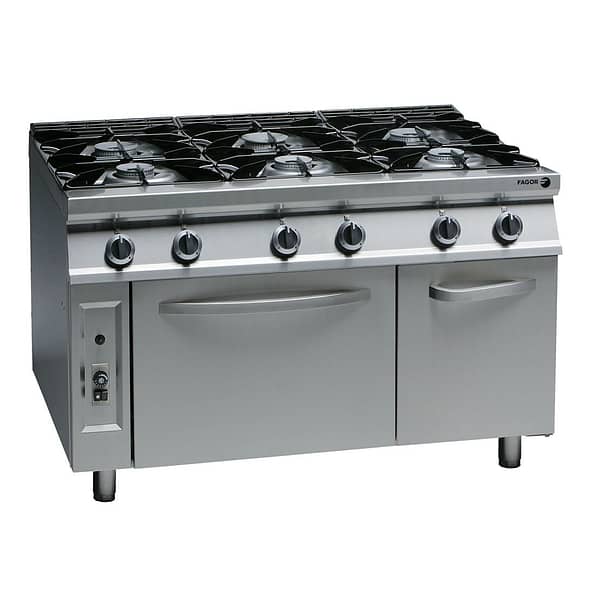 Fagor 900 Series 6 Burner Natural Gas Cooktop with Gas Oven and Neutral Cabinet - CG9-61H