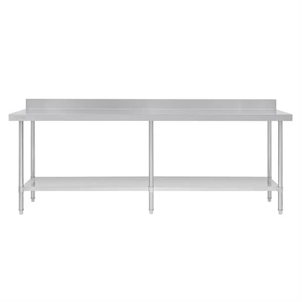 FED WBB7-2400/A Stainless Steel Workbench with Splashback – Ideal for Commercial Kitchens